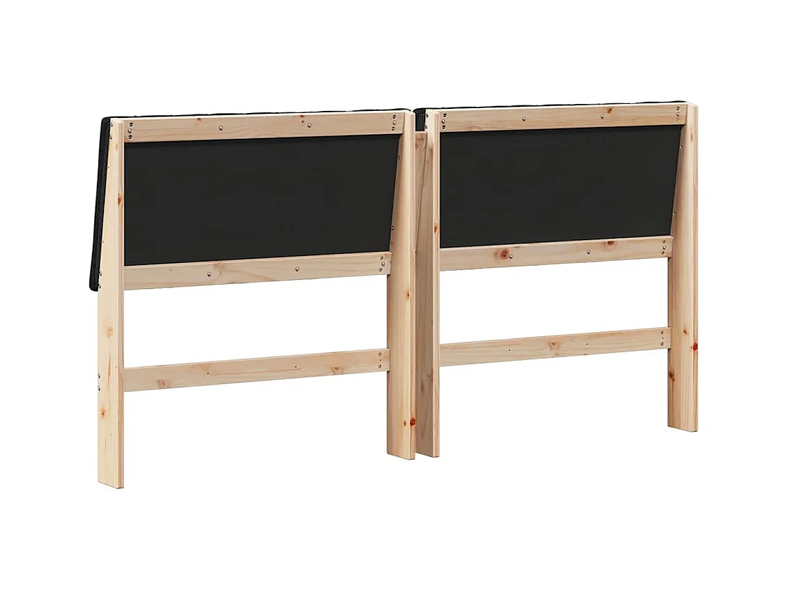 Cabecero tapizado Negro 200 cm Madera de pino macizo
