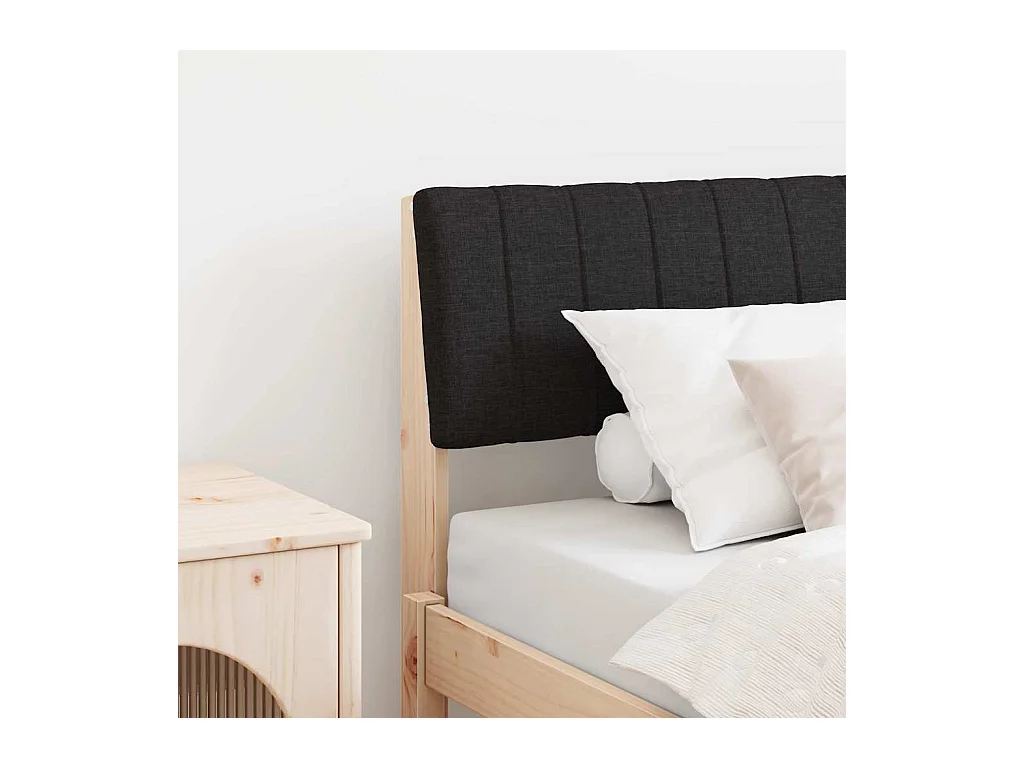 Tête de lit capitonnée Noir 90 cm Pin massif
