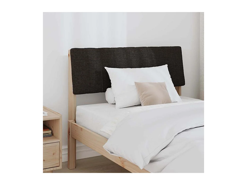 Tête de lit capitonnée Noir 90 cm Pin massif