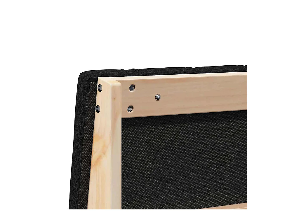 Tête de lit capitonnée Noir 90 cm Pin massif