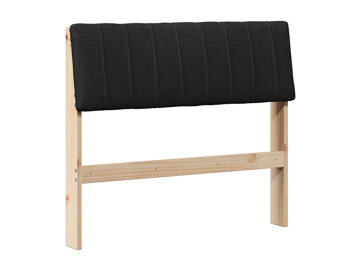 Cabeceira estofada Preto 90 cm Madeira de Pinheiro Sólida