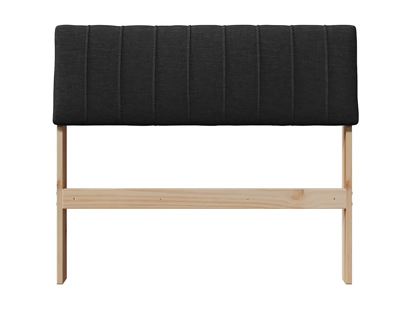 Cabeceira estofada Preto 90 cm Madeira de Pinheiro Sólida
