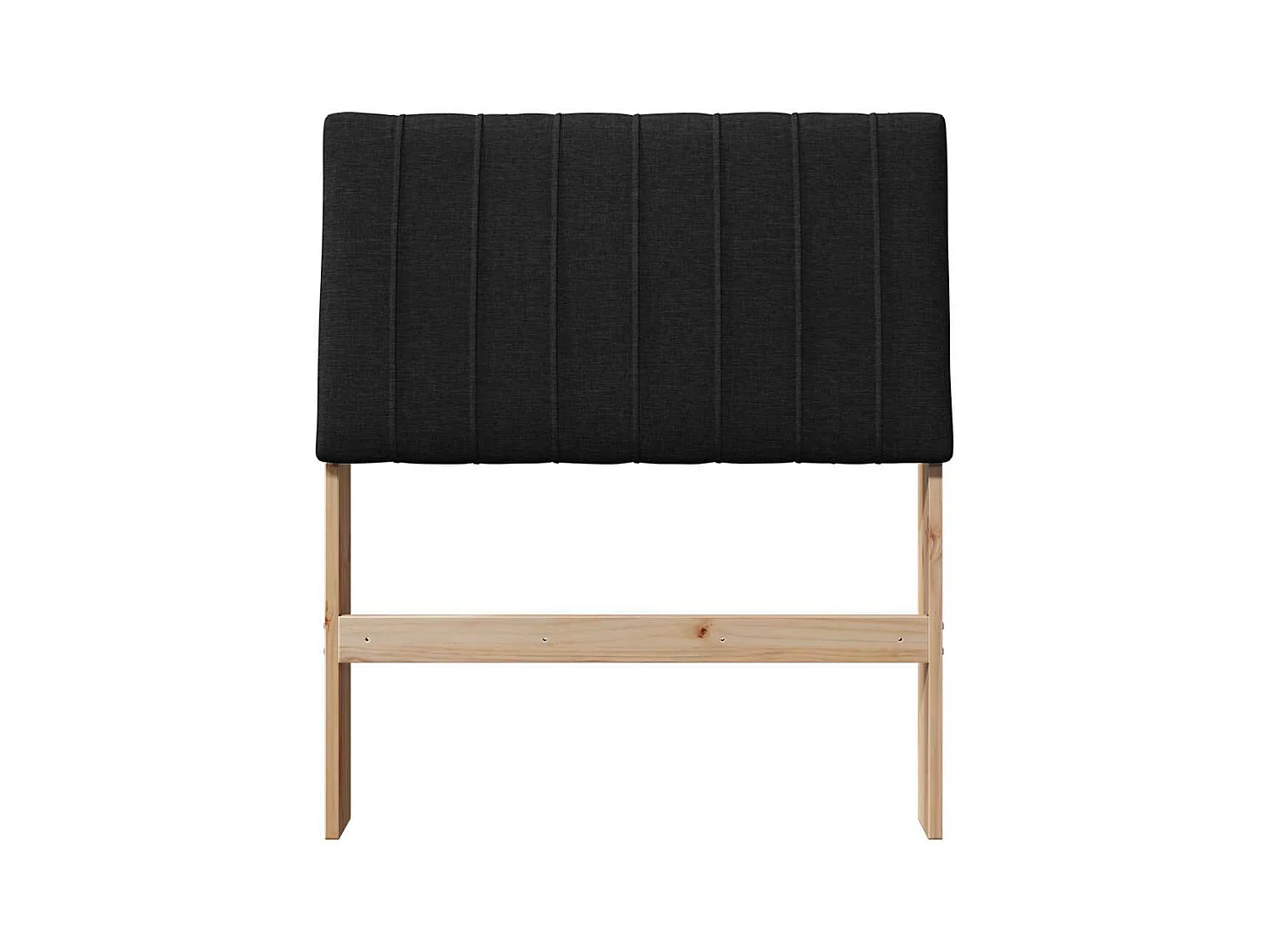 Cabecero tapizado Negro 75 cm Madera de pino macizo