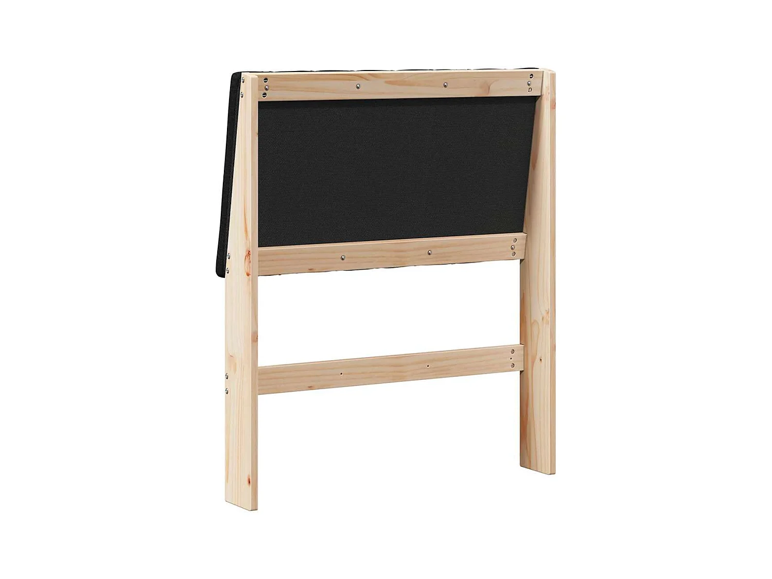 Cabecero tapizado Negro 75 cm Madera de pino macizo