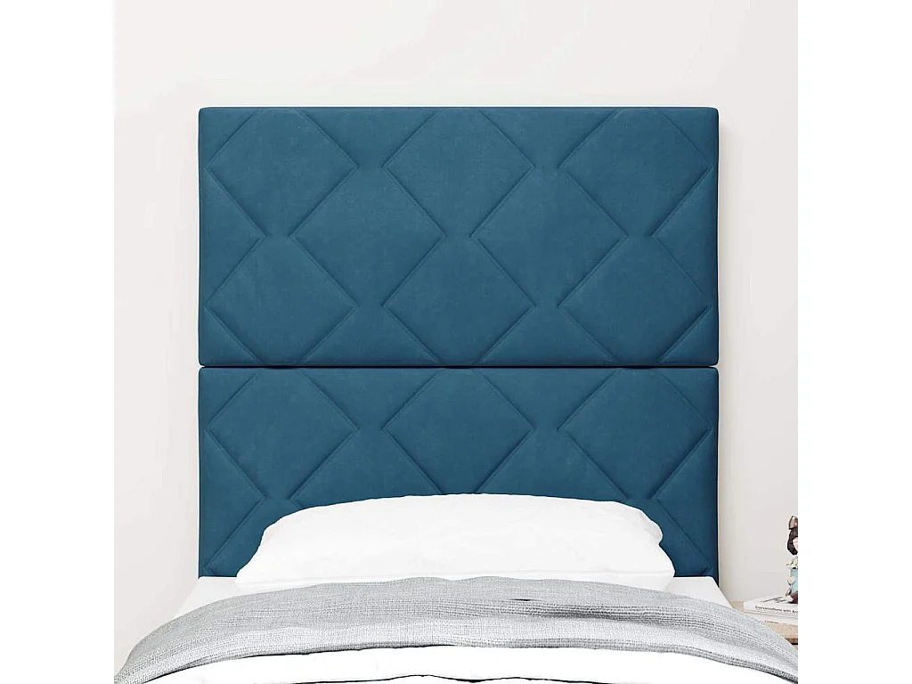 Cabecero Montaje en la pared Azul oscuro 80 cm Terciopelo