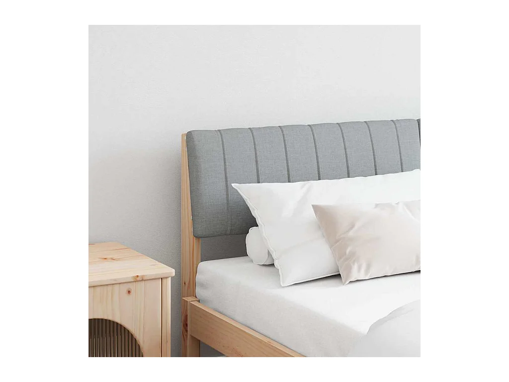 Tête de lit capitonnée Gris clair 160 cm Pin massif