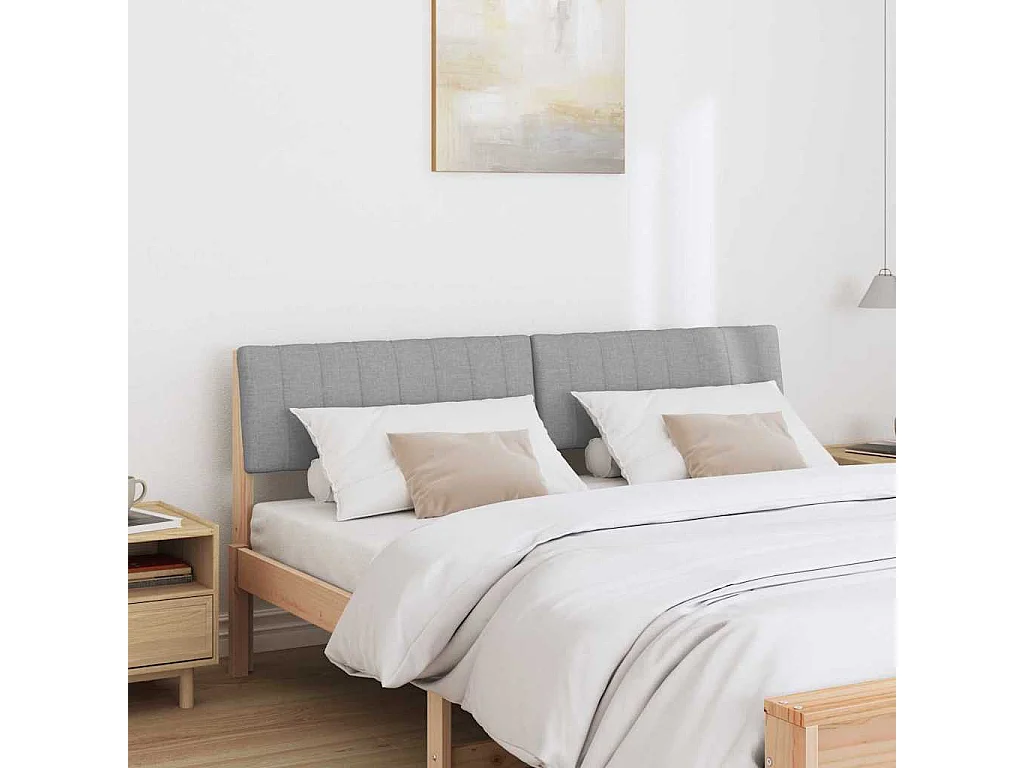 Cabeceira estofada Cinzento-claro 160 cm