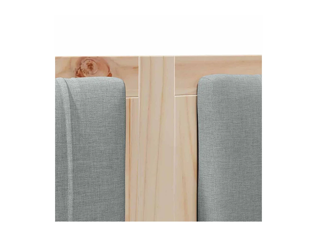 Cabecero tapizado Marrón 140 cm Madera de Pino Sólido y Tela