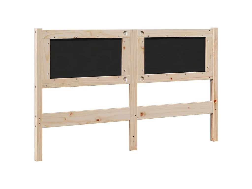 Cabecero tapizado Marrón 140 cm Madera de Pino Sólido y Tela