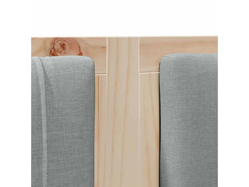Cabecero tapizado Marrón 140 cm Madera de Pino Sólido y Tela