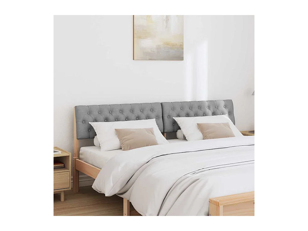 Cabeceira estofada Cinzento-claro 180 cm
