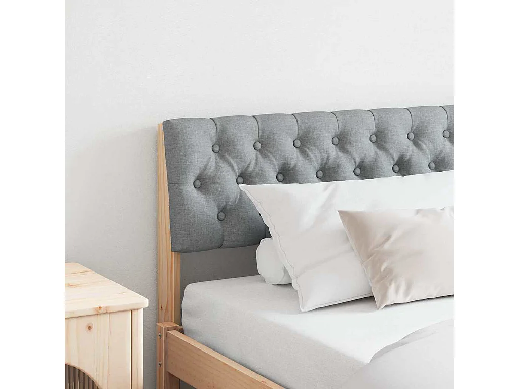 Cabecero tapizado Gris Claro 180 cm Madera de pino macizo