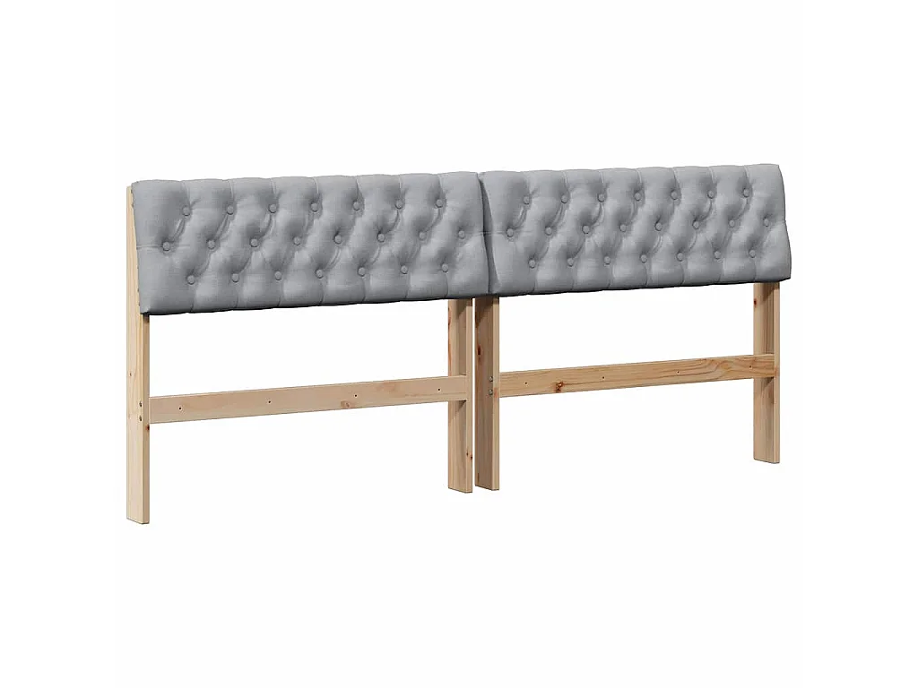 Cabecero tapizado Gris Claro 180 cm Madera de pino macizo