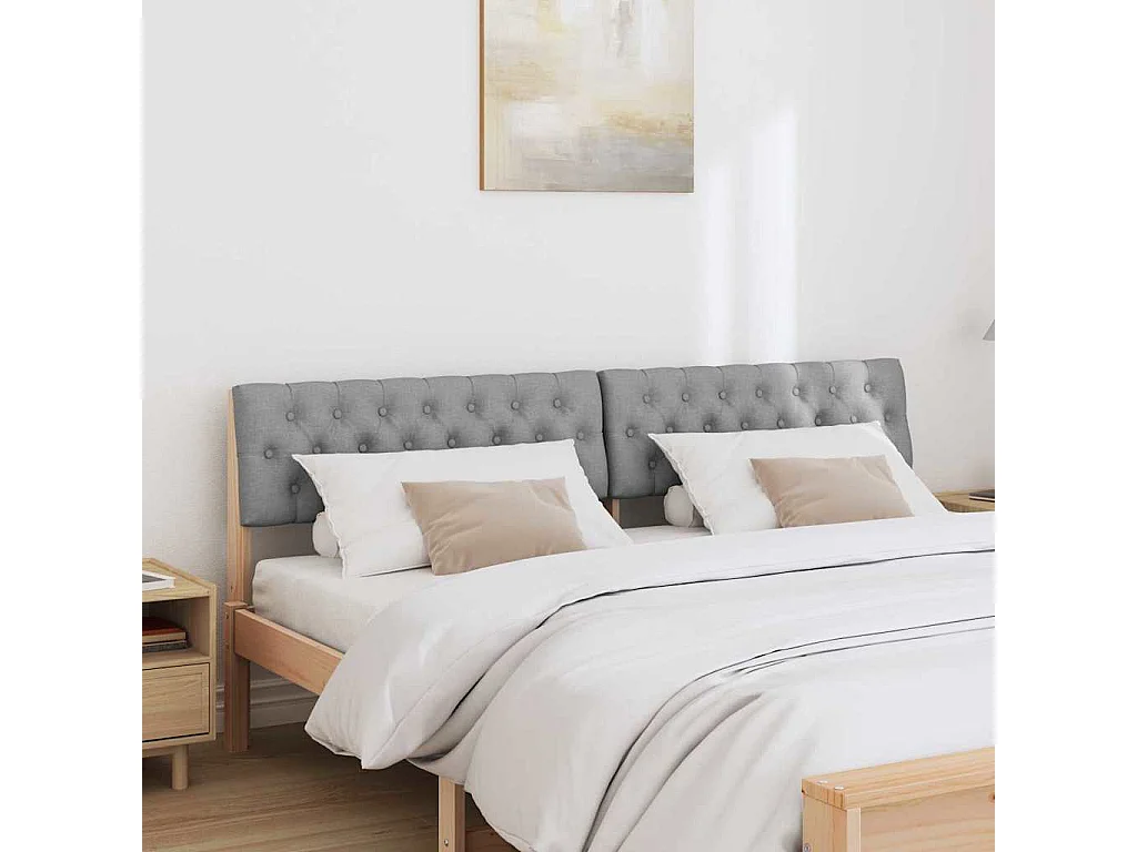 Cabecero tapizado Gris Claro 180 cm Madera de pino macizo