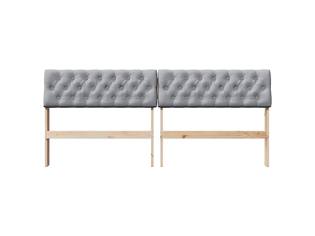 Cabecero tapizado Gris Claro 180 cm Madera de pino macizo