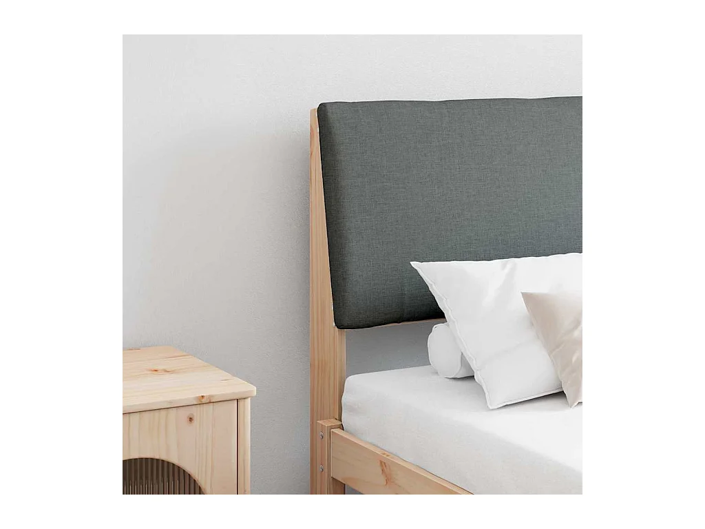 Cabecero tapizado Gris oscuro 200 cm Madera de pino macizo