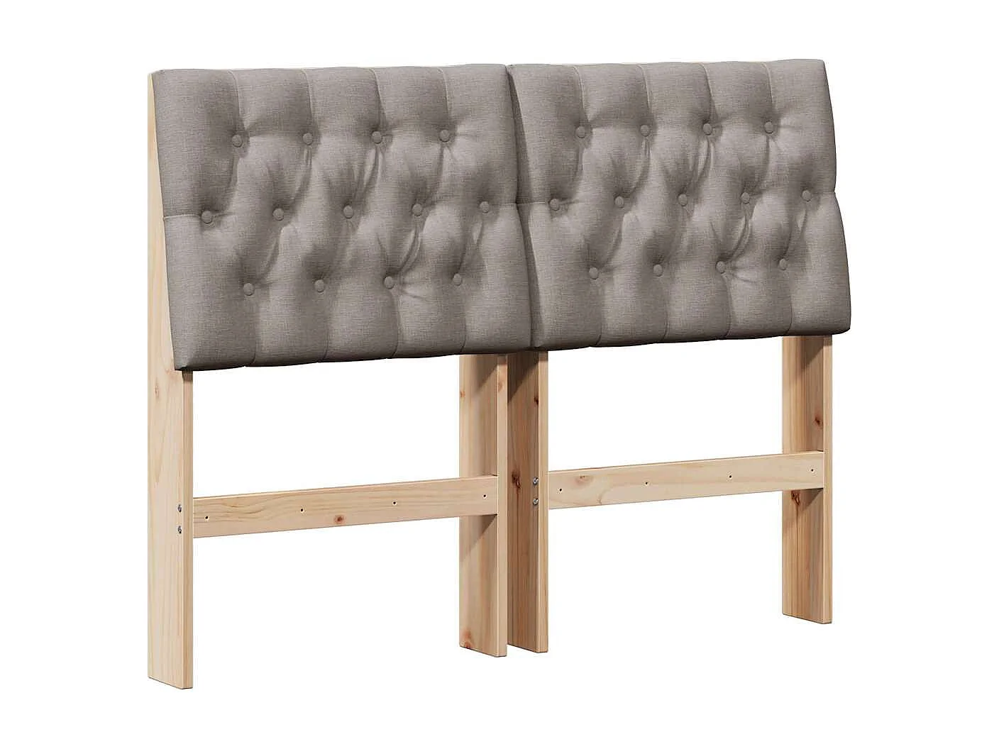 Gestoffeerd hoofdbord Taupe 120 cm Massief grenenhout