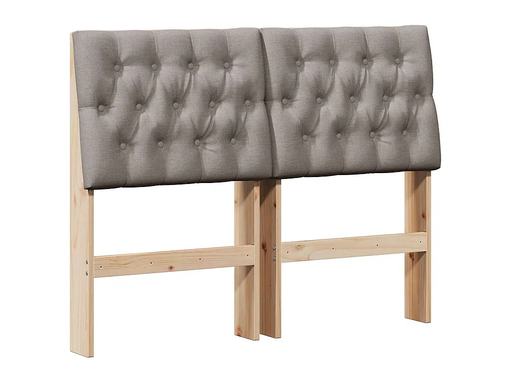 Tête de lit capitonnée Taupe 120 cm Pin massif
