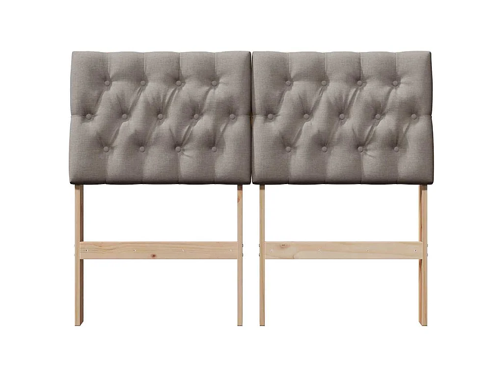 Tête de lit capitonnée Taupe 120 cm Pin massif