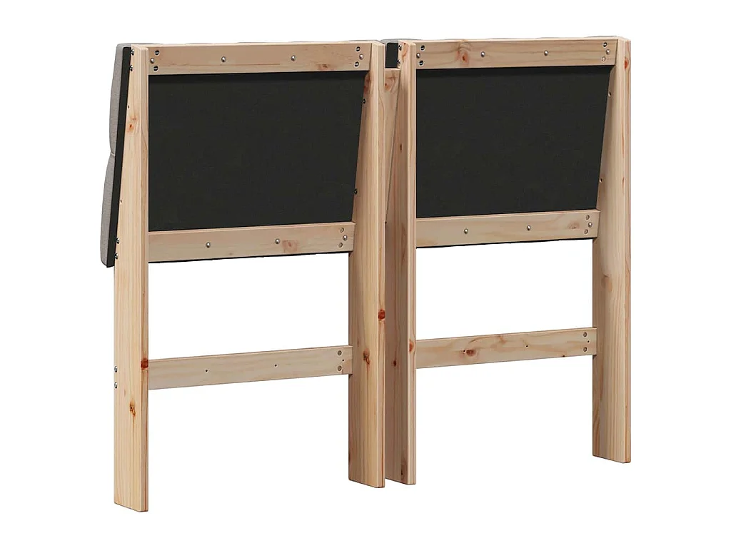 Tête de lit capitonnée Taupe 120 cm Pin massif