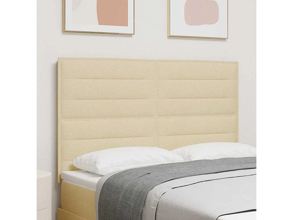 Tête de lit Hauteur réglable Manuel Crème 140 cm tissu
