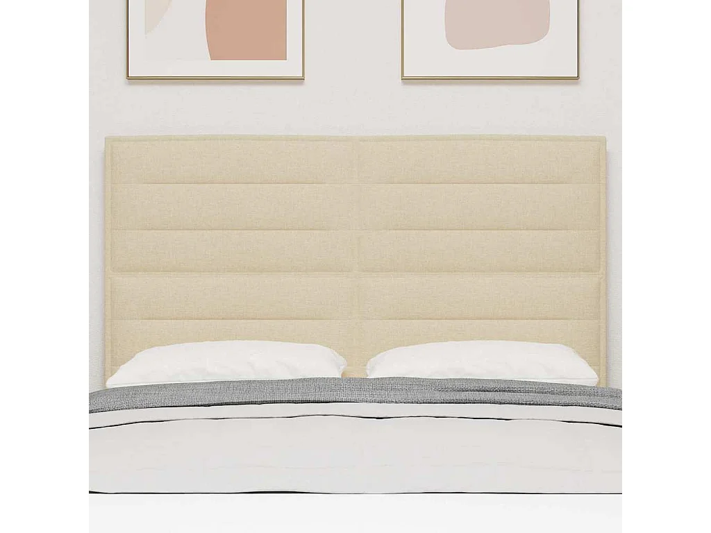 Tête de lit Hauteur réglable Manuel Crème 140 cm tissu