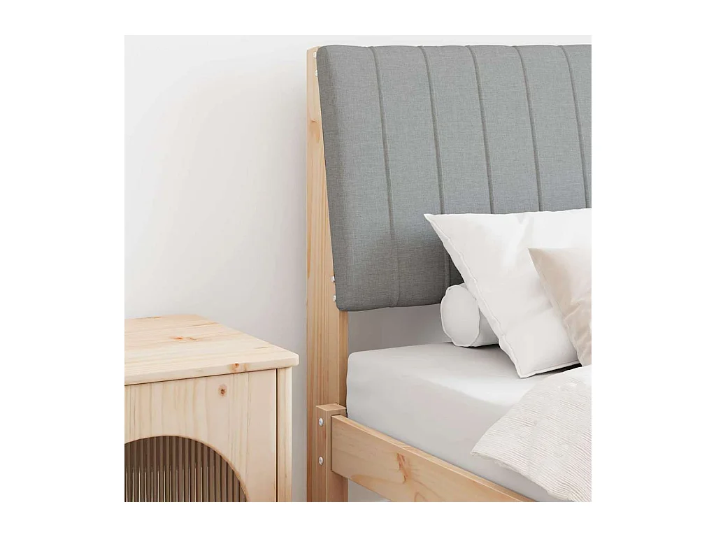 Cabecero tapizado Gris Claro 80 cm Madera de pino macizo