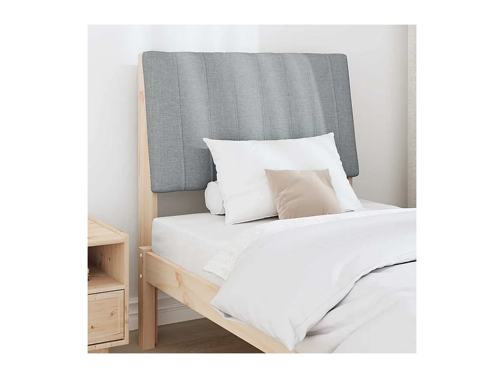 Cabecero tapizado Gris Claro 80 cm Madera de pino macizo