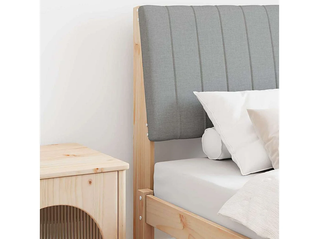 Cabecero tapizado Gris Claro 80 cm Madera de pino macizo