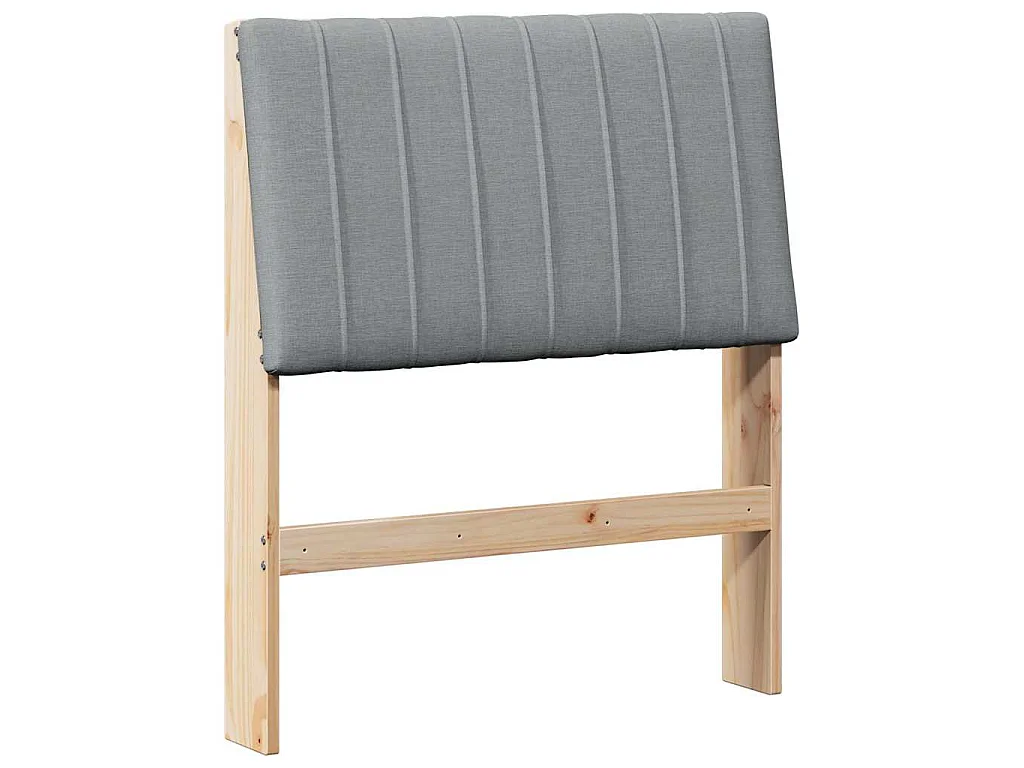 Cabecero tapizado Gris Claro 80 cm Madera de pino macizo