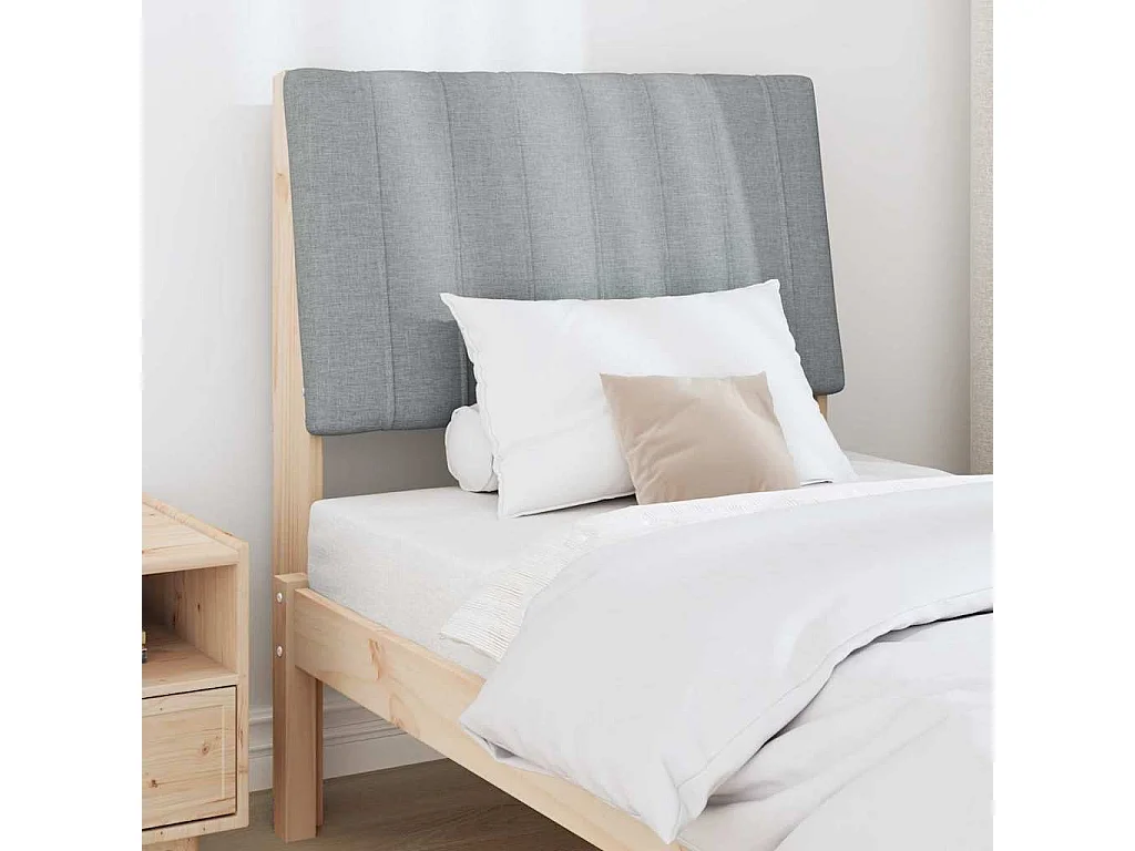 Cabecero tapizado Gris Claro 80 cm Madera de pino macizo