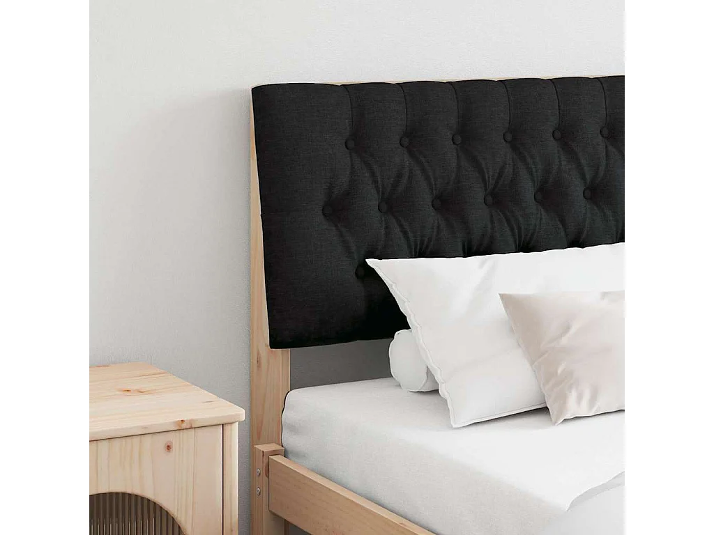 Gestoffeerd hoofdbord Zwart 200 cm Massief grenenhout