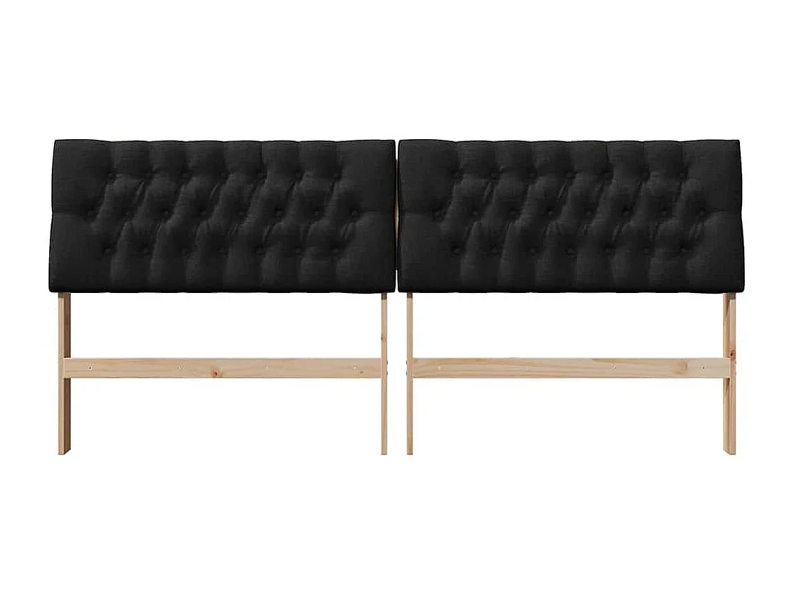 Gestoffeerd hoofdbord Zwart 200 cm Massief grenenhout