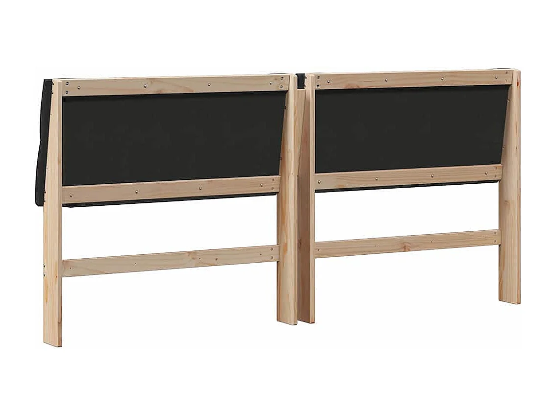 Gestoffeerd hoofdbord Zwart 200 cm Massief grenenhout