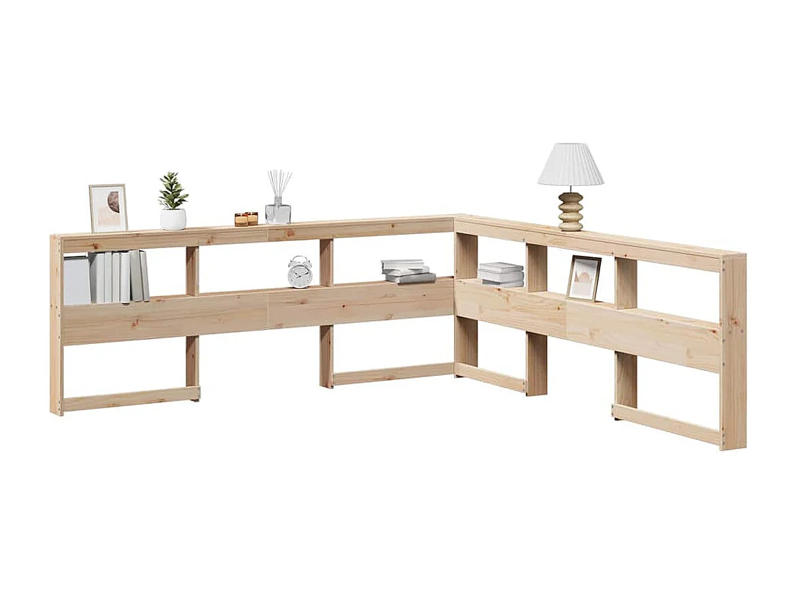 Boekenkast Hoofdeinde L-vormig 180 cm massief grenenhout