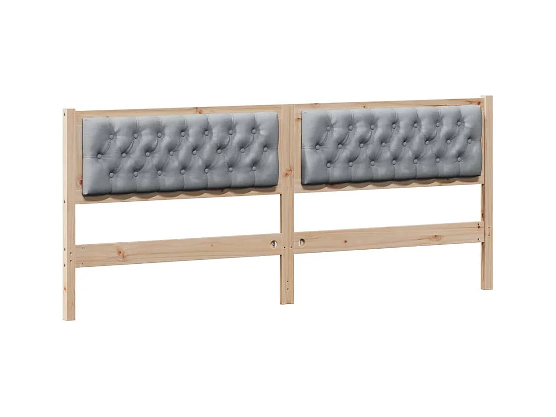 Cabeceira Marrom e cinza claro 200 cm Madeira de pinho maciça