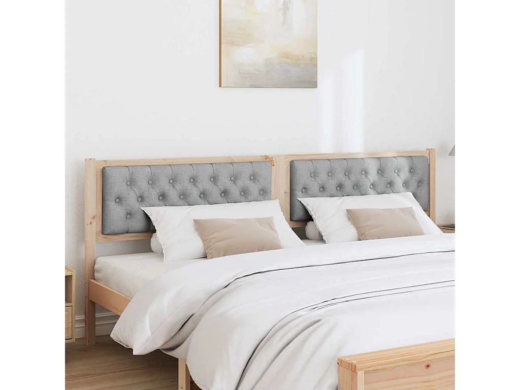 Tête de lit Marron et gris clair 200 cm Bois massif en pin