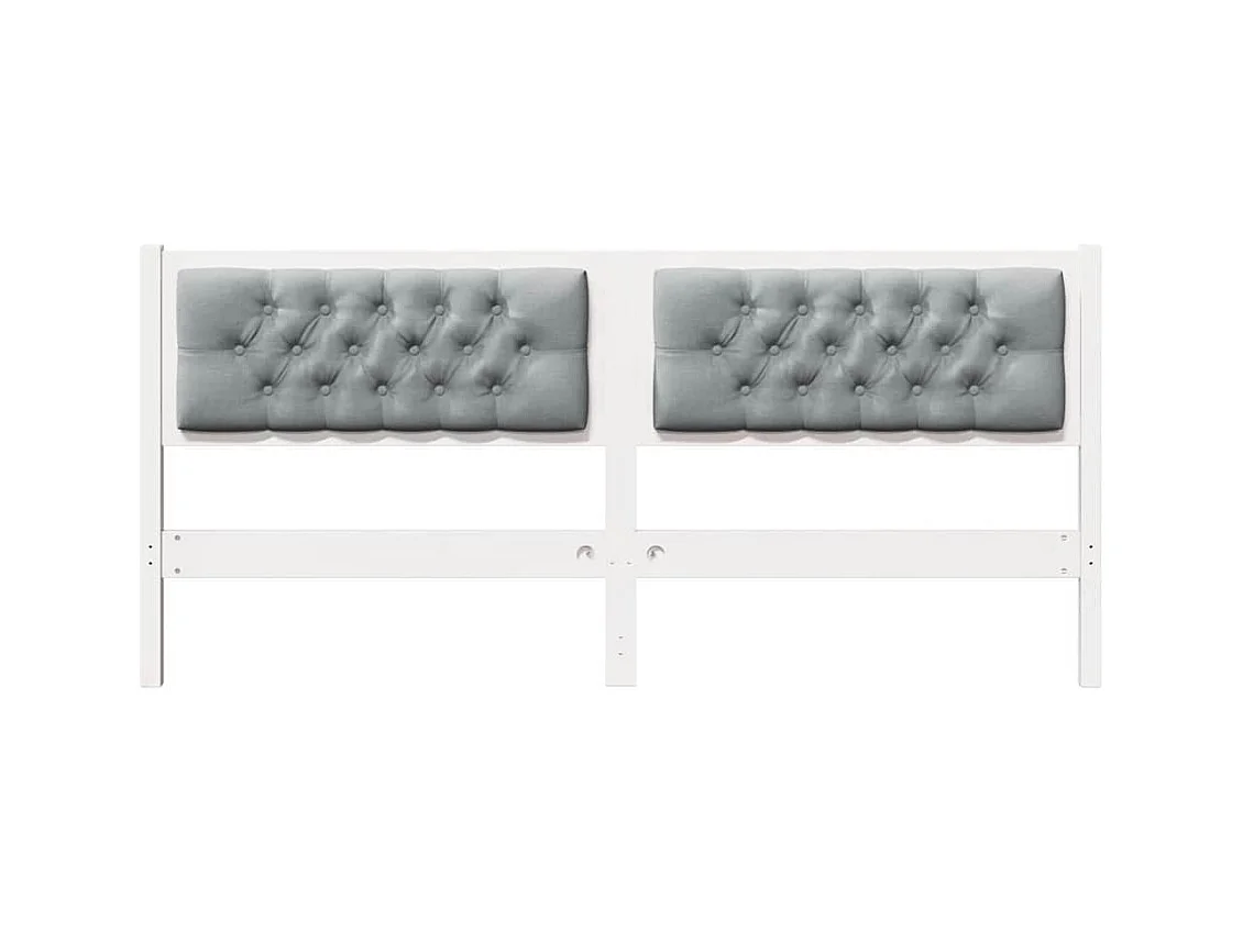 Cabeceira Branco e cinza claro 160 cm Madeira de pinho maciça