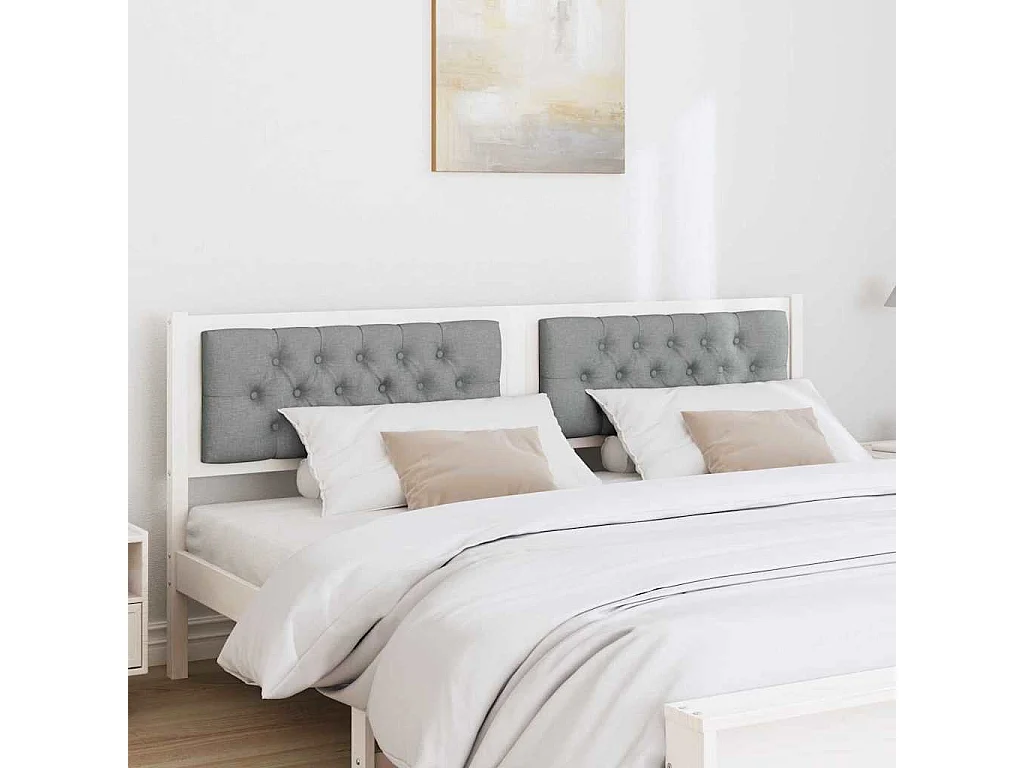 Tête de lit Autre Blanc et gris clair 160 cm Bois massif en pin