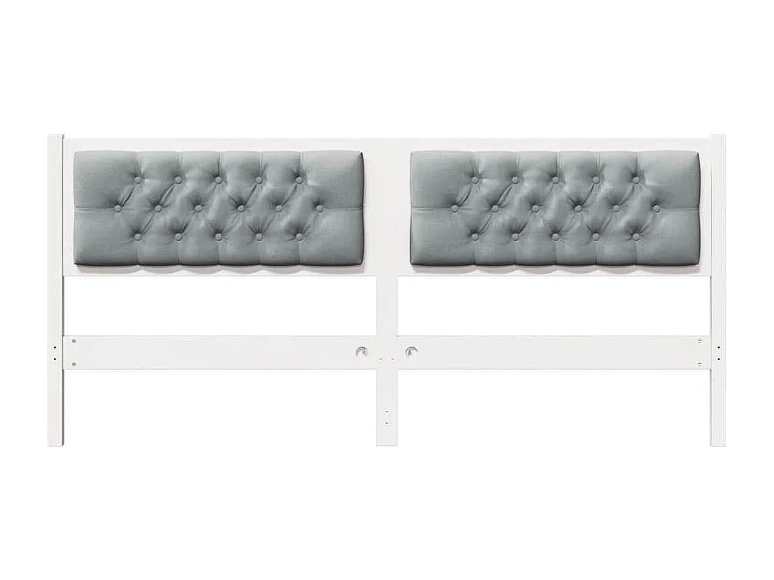 Tête de lit Autre Blanc et gris clair 160 cm Bois massif en pin