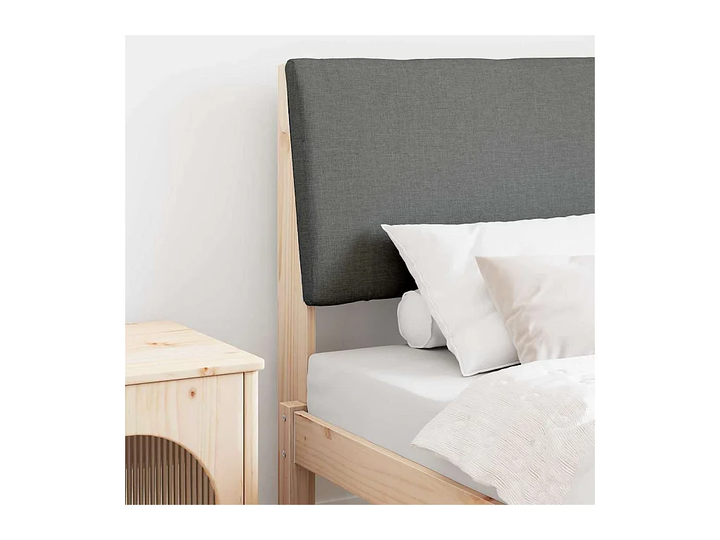 Cabecero tapizado Gris oscuro 80 cm Madera de pino macizo