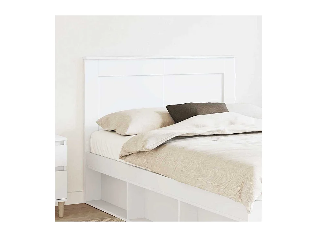 Cabeceira com cabeceira Branco 135 cm Madeira processada