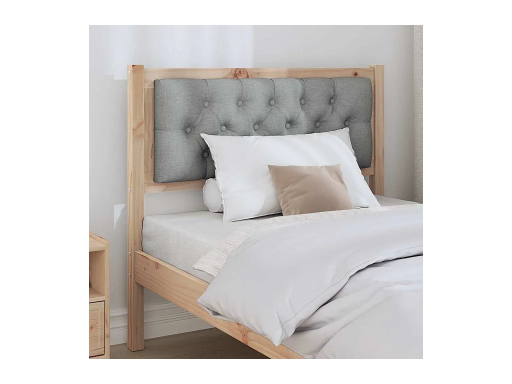 Cabeceira Marrom e cinza claro 90 cm Madeira de pinho maciça