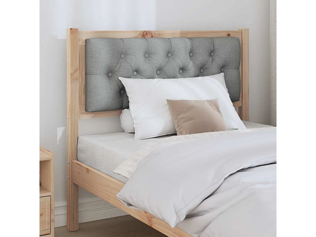 Cabecero Otro Marrón y gris claro 90 cm Madera maciza de pino