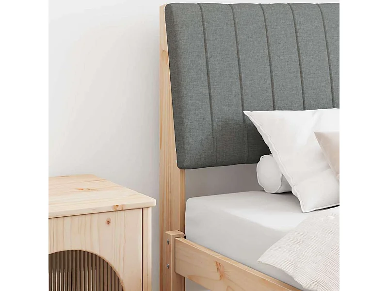 Cabecero tapizado Gris oscuro 100 cm Madera de pino macizo