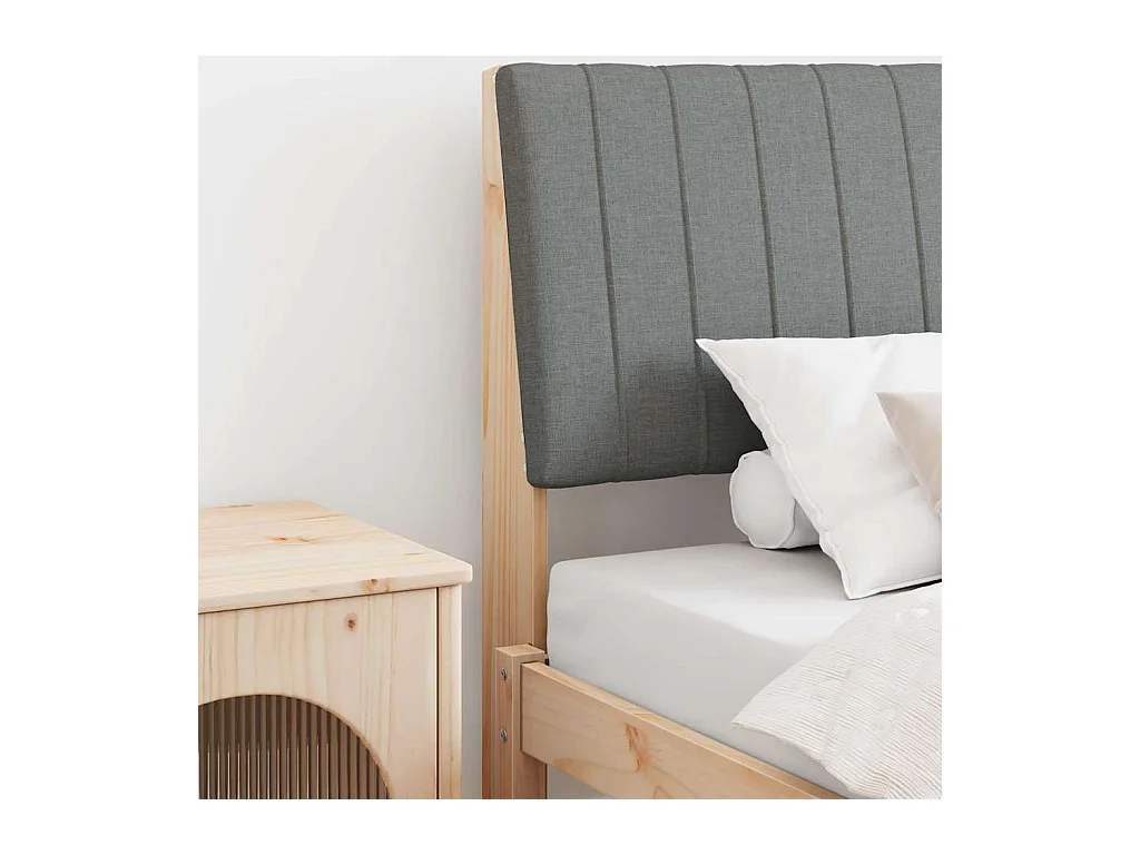 Cabecero tapizado Gris oscuro 100 cm Madera de pino macizo