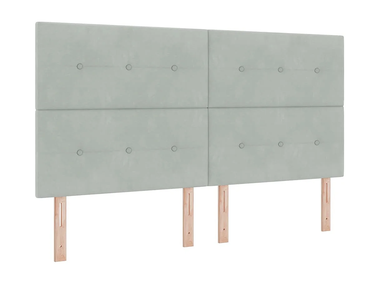 Tête de lit Montage mural Gris clair 180 cm Velours