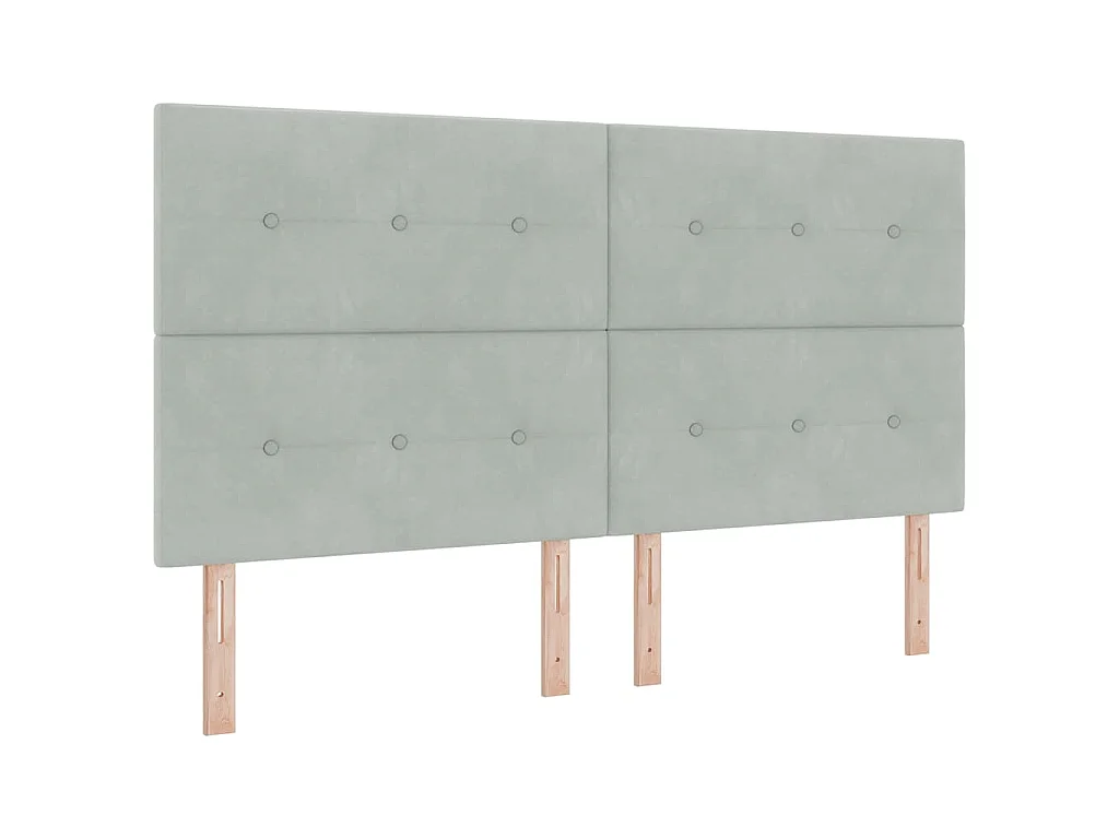 Cabecero Montaje en la pared Gris claro 180 cm Terciopelo