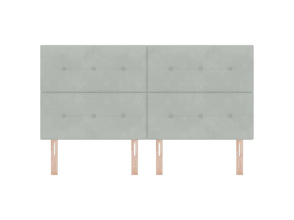 Cabecero Montaje en la pared Gris claro 180 cm Terciopelo
