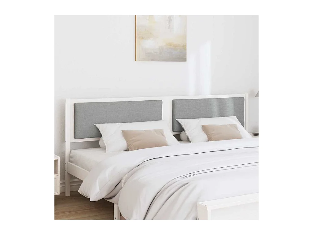 Cabeceira Outros Branco 200 cm Madeira de pinho maciça